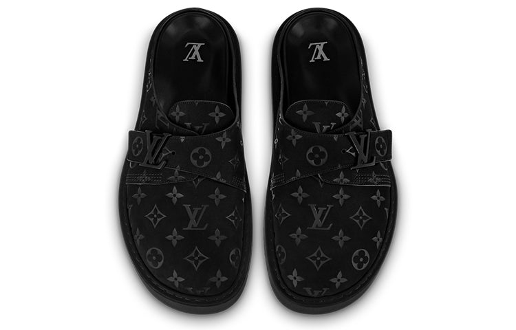 LOUIS VUITTON Easy Mules 'Black Monogram' 1ABLHY