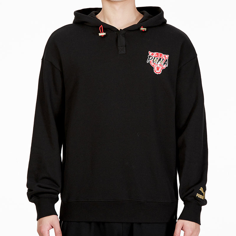 PUMA Unisex Logo Printing Round-neck Sweatshirt Black 536573-01