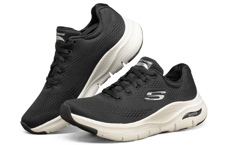 (WMNS) Skechers Arch Fit Sneakers Black/White 149057-BKW