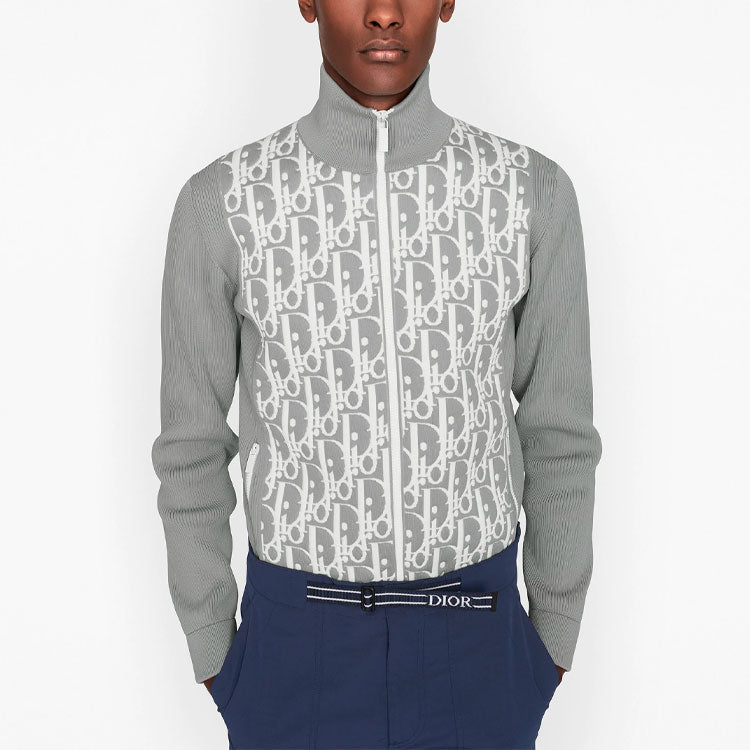 DIOR SS21 Oblique 3D Effect Embedded Technology Knitted Jacket For Men Black 113M421AT195-C880