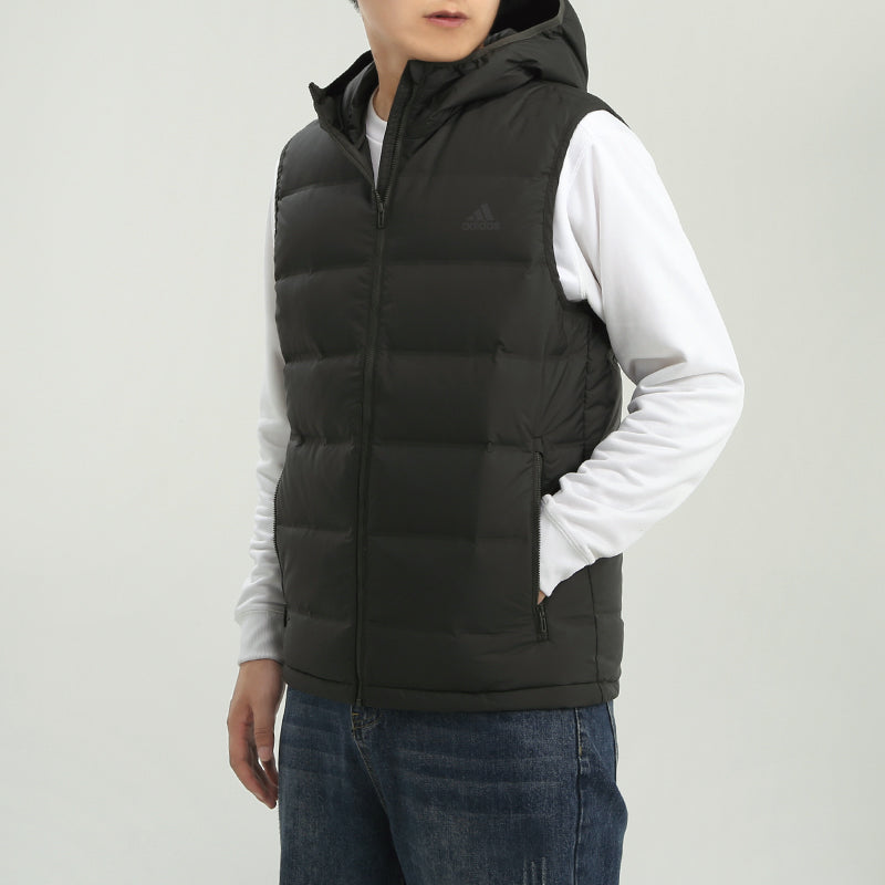 adidas Helionic Vest Stay Warm hooded Down Vest Brown GD4729