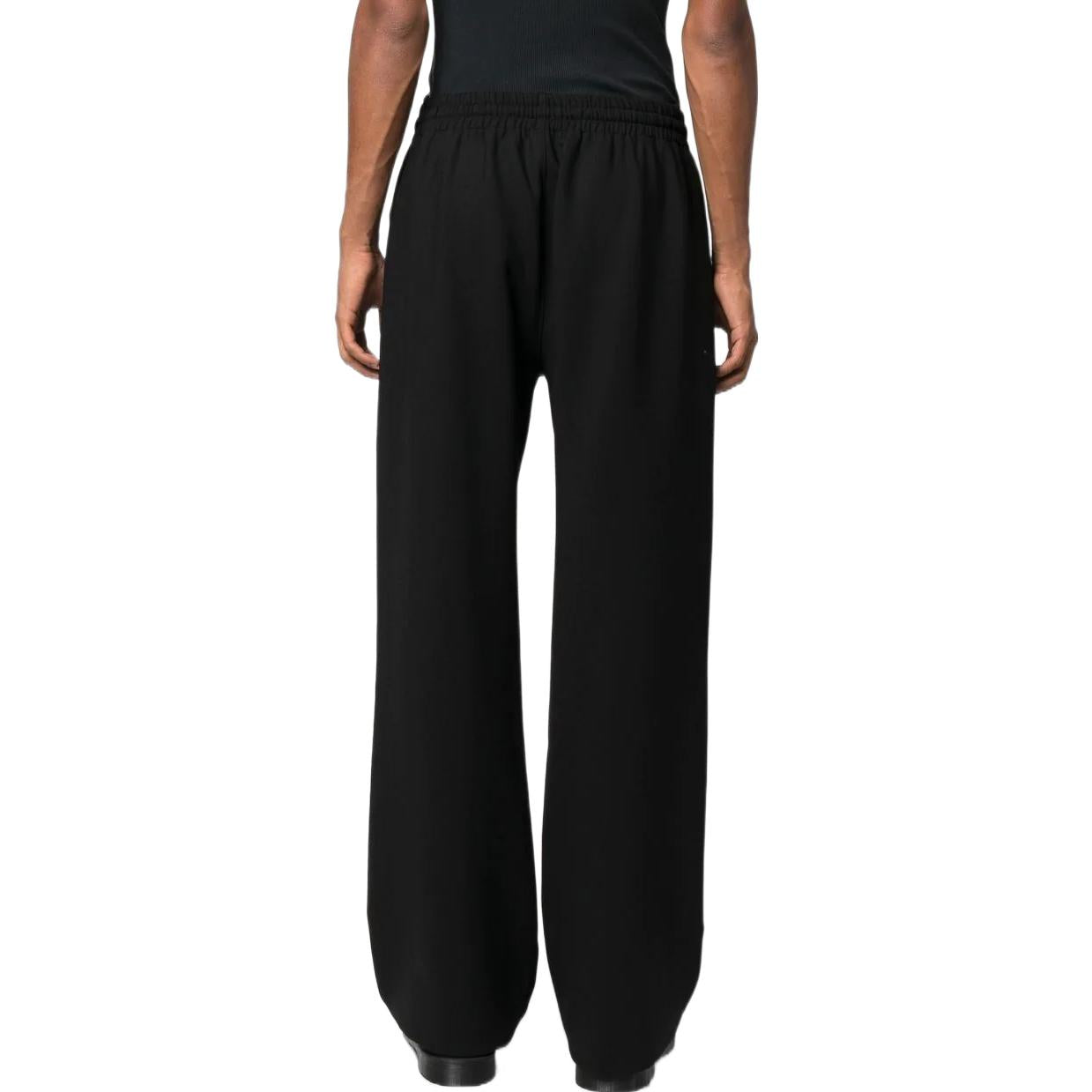 Men's Off-White FW22 Solid Color Logo Embroidered Straight Sports Pants/Trousers/Joggers Loose Fit Black OMCJ022F22FAB0011010