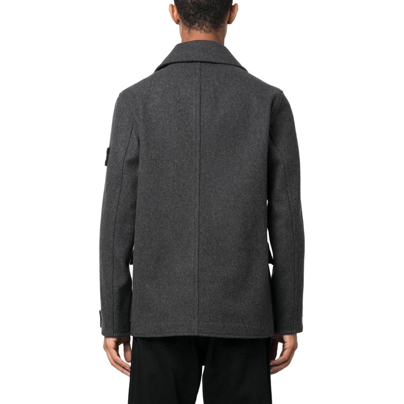 STONE ISLAND Wool Street Style Plain Logo Peacoats Coats 'Grey' 791543030-V0067