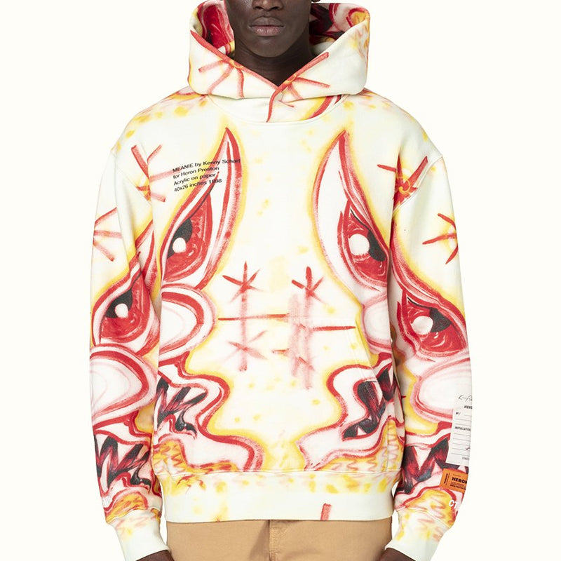 Men's HERON PRESTONKenny Scharf Crossover Red Eye Pattern Sports Yellow HMBB010F20JER0100130