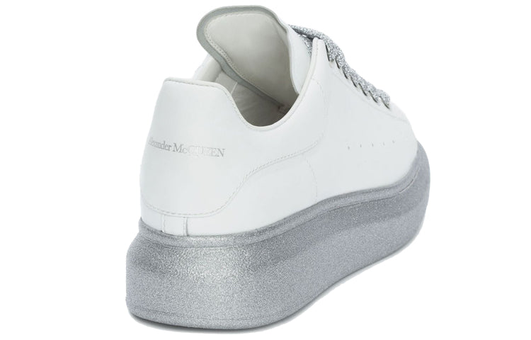 (WMNS) Alexander McQueen Oversized Sneaker 'White Silver' 553770WHWKV9071