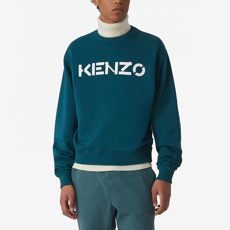 KENZO FW20 Logo Pattern Sports Sweatshirt 'Green White' FA65SW0004MD-73