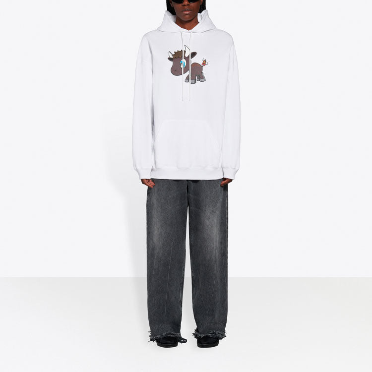 Balenciaga SS21 Small Pattern Cartoon Printing Unisex White 578135TJVE69000