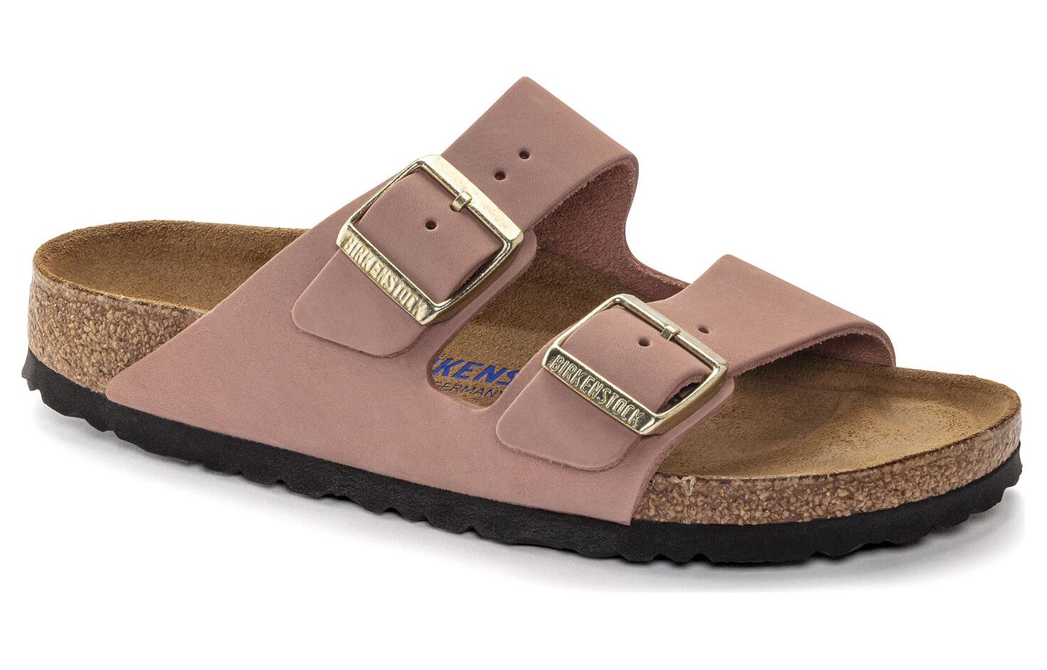 (WMNS) Birkenstock Arizona Soft Footbed Nubuk Leather 'Old Rose' 1024199