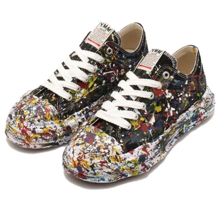 Maison MIHARA YASUHIRO Peterson23 OG Sole Canvas Low 'Sputtering Paint Black White' A14FW725-BLACK