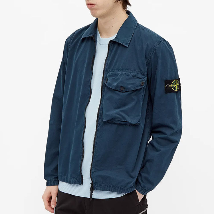 STONE ISLAND Zip Pocket Overshirt 'Dark Blue' 7415117WN-V0124