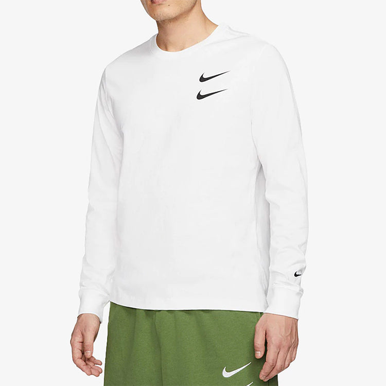 Nike Sportswear Swoosh LS Tee US Edition Round Neck Long Sleeves White CK2259-100