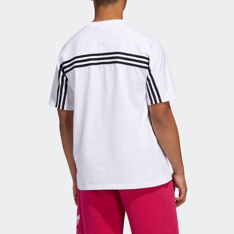 adidas originals 3-stripe Tee Stripe logo Embroidered Short Sleeve White FM1529
