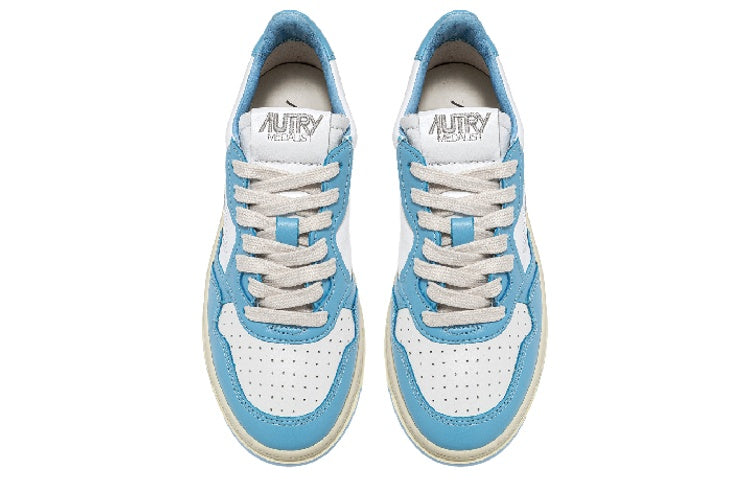 Autry Medalist Leather Low 'White Light Blue' AULM-WB08