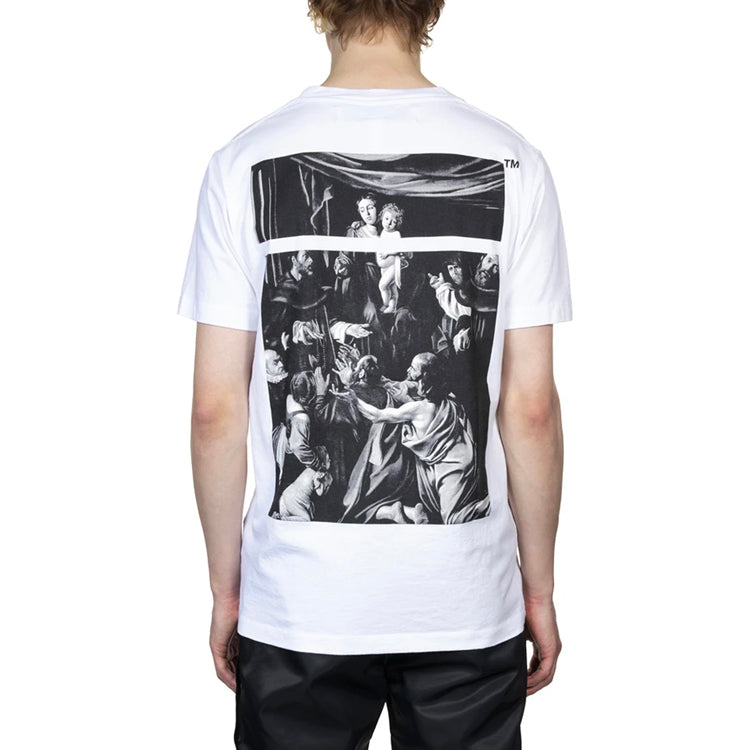 Off-White Back Black White Painting Short Sleeve White OMAA027S201850050188