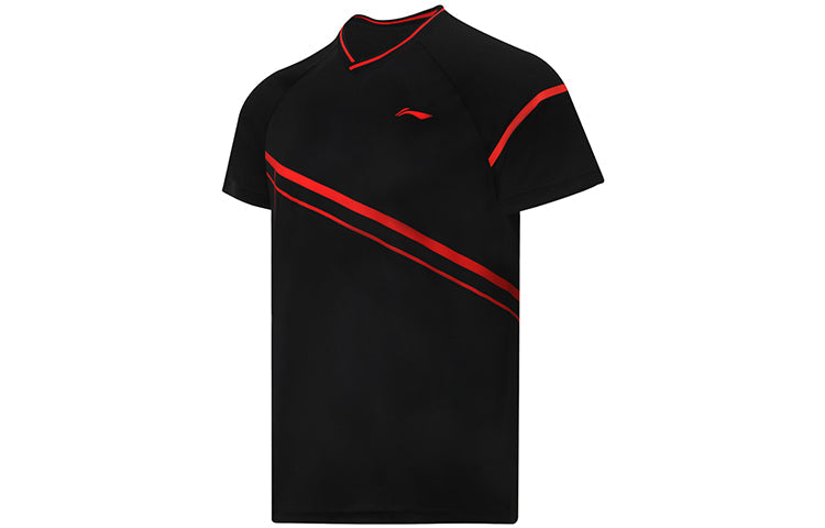 Li-Ning Badminton Series Breathable Training Sports Short Sleeve Couple Style 'Black' AAYS053-3
