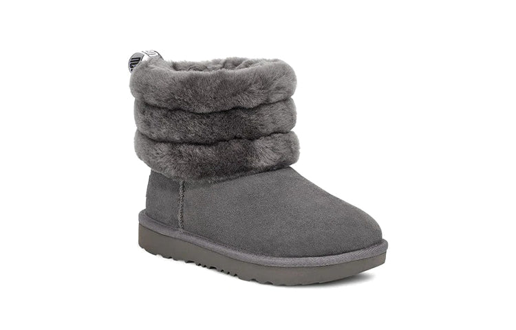 (PS) UGG Fluff Mini Quilted Fleece Lined Gray 1103612T-CHRC