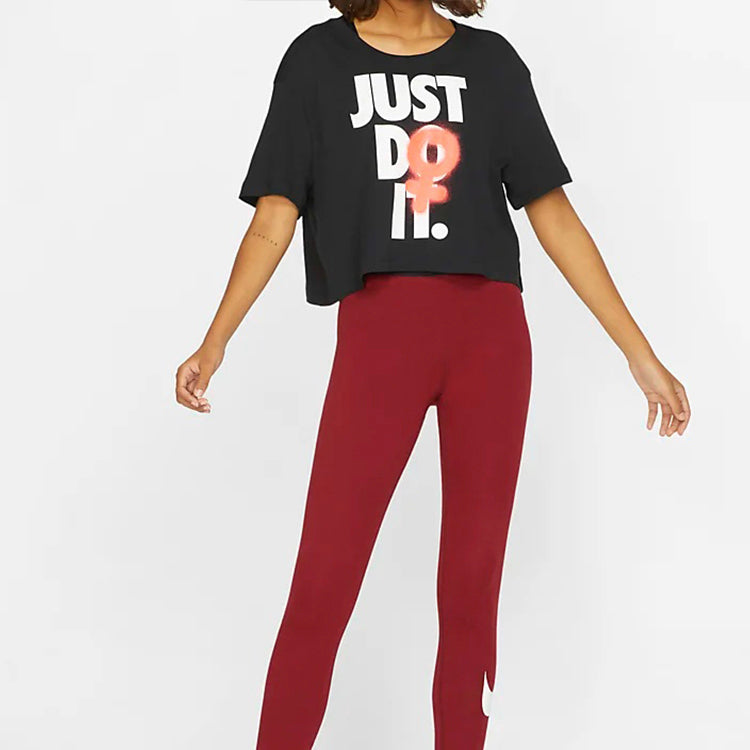 (WMNS) Nike Alphabet Printing Short Sleeve Black BV7171-010