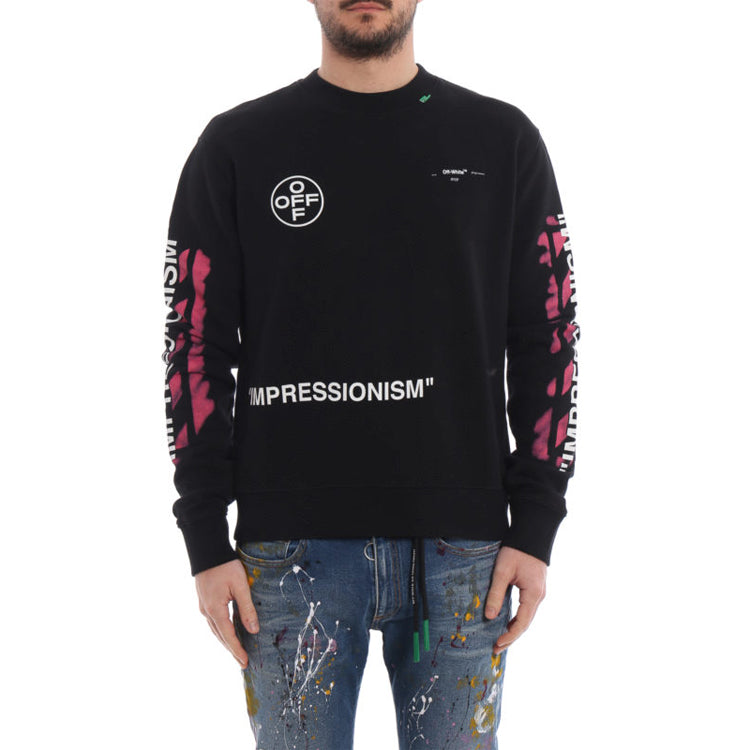 Off-White SS19 Diagonal Stencil Mens Logo Sweater OMBA025R190030151028