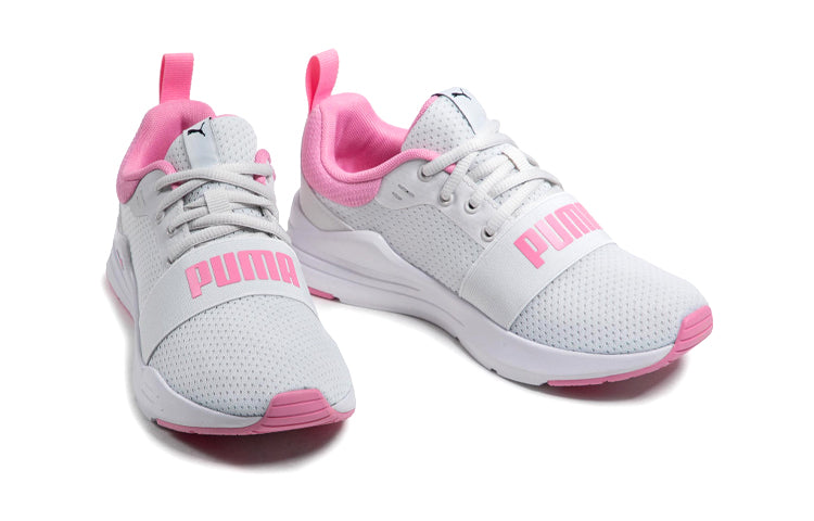 (GS) PUMA Wired Run Agile Imeva Low Top Running Shoes White/Pink 374214-06
