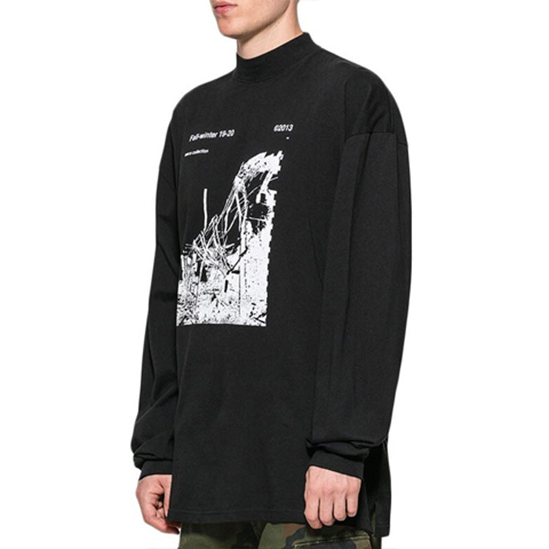 Off-White Factory Mock Neck T-Shirt 'Black' OMAB032F191850131001