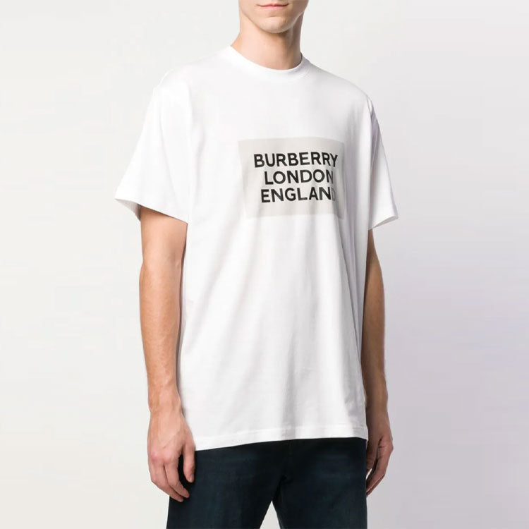 Men's Burberry Casual Alphabet Printing Short Sleeve White 45587651