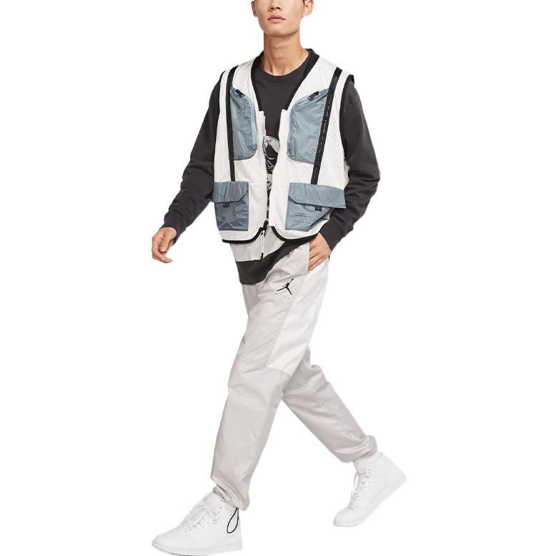 Air Jordan Solid Color Logo Pattern Printing Lacing Casual Pants 'Grey' DM1870-012