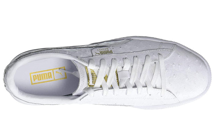(WMNS) PUMA Basket Ostrich White Sneakers 366727-02