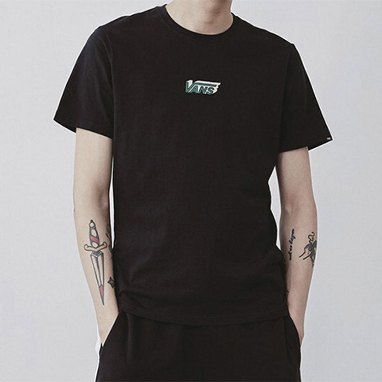Men's Vans Asian Artist Series Logo Pattern Printing Short Sleeve Black VN0A4P5HBLK