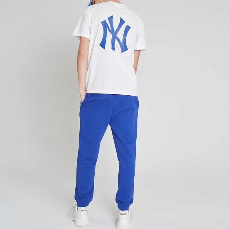 MLB Popcorn Series New York Yankees Basic Small Label Embroidered Sports Round Neck Short Sleeve Unisex White 31TSS3931-50W