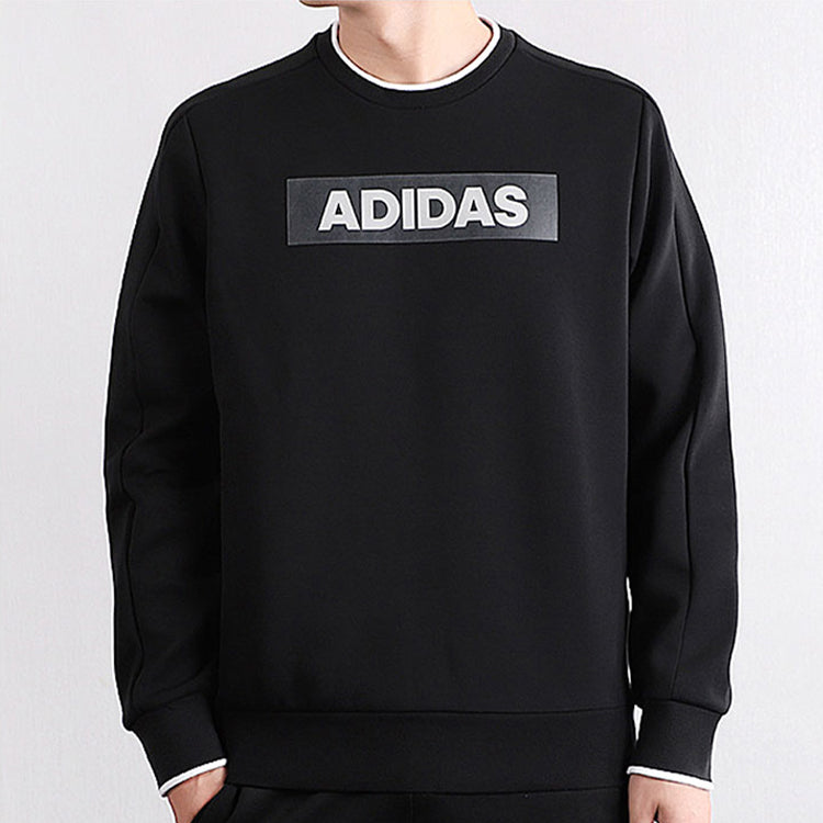 adidas logo Printing Round Neck Casual Running Black EH3785