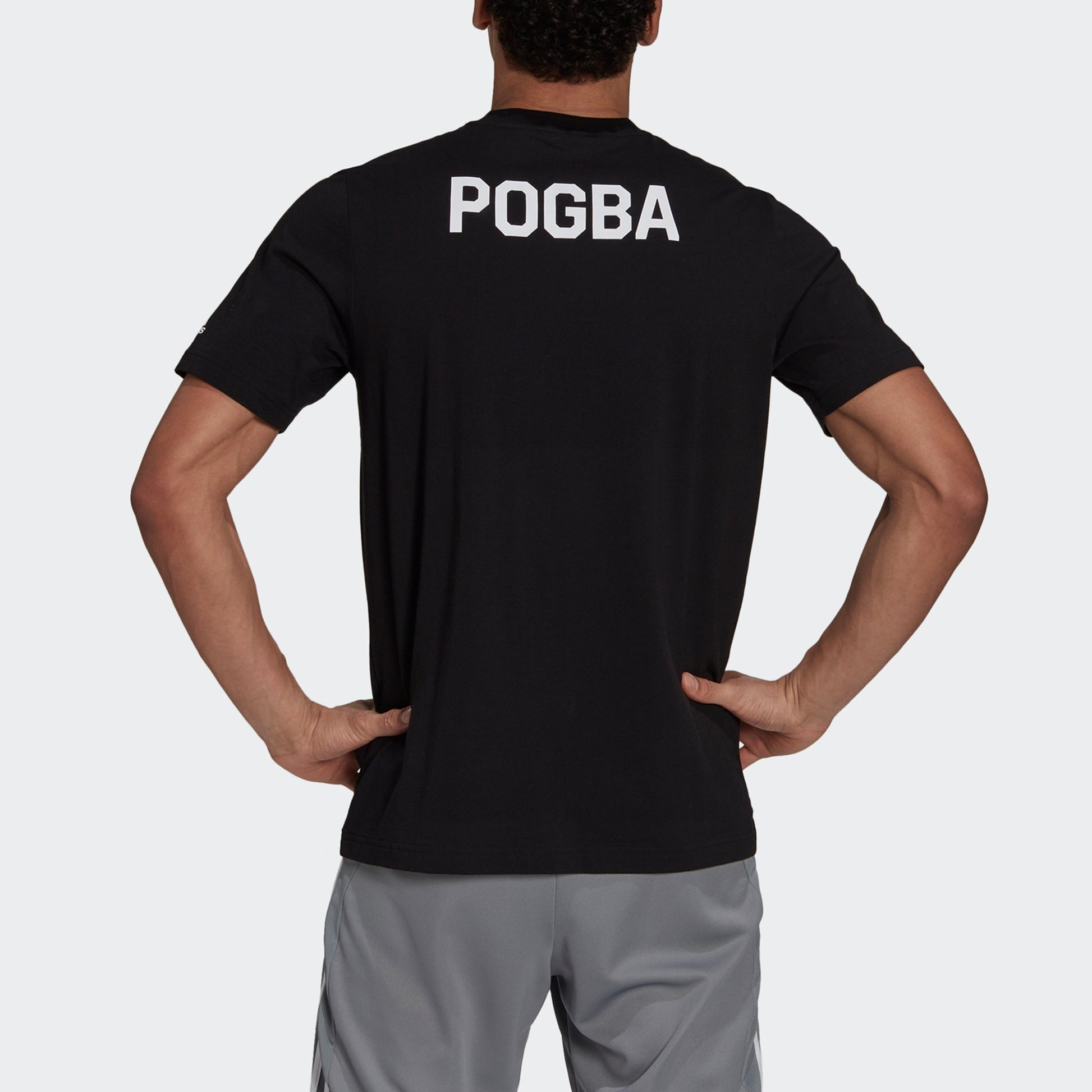 adidas Pogba Icon Emb Soccer/Football Sports Round Neck Short Sleeve Black HA5462