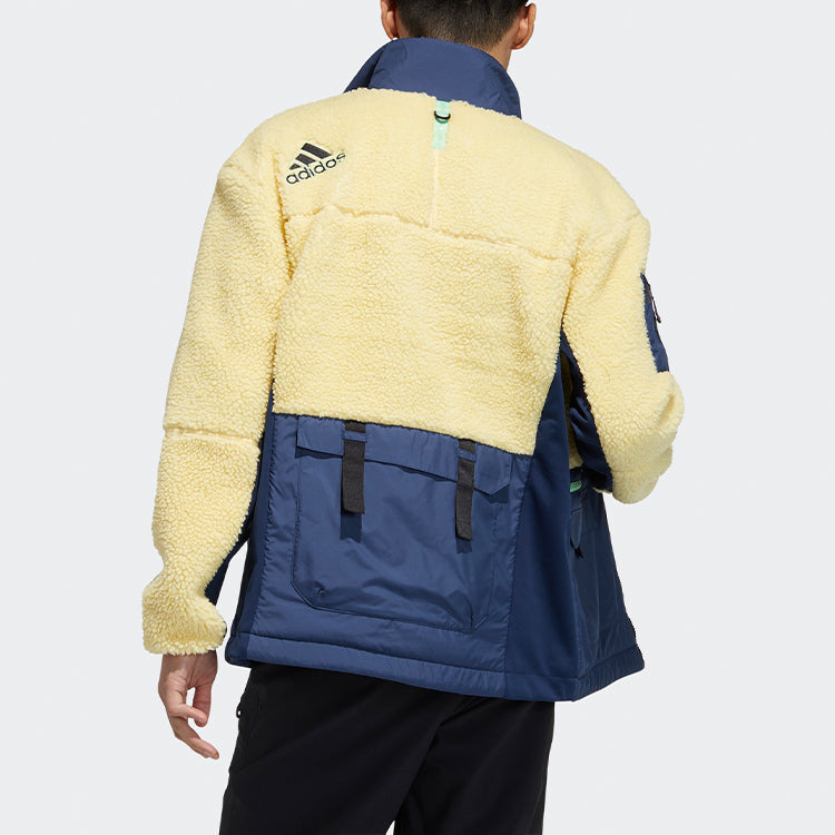 adidas Urban Sherp Jkt Double Sided Splicing Zipper Stand Collar Outdoor Colorblock Sports Jacket Orange Yellow GV3524