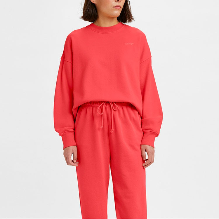 Levis Unisex Round-Neck Logo Bandhnu Knitting Sweatshirt Red A0717-0010