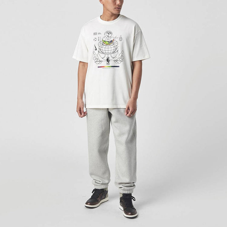 Men's Nike Team 31 Casual Sports Breathable Earth Short Sleeve White T-Shirt DD7850-901