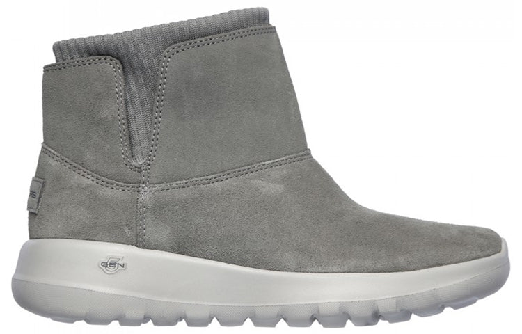 (WMNS) Skechers One The Go Socks Stitching Short Boots 'Dark Grey' 16605-GRY
