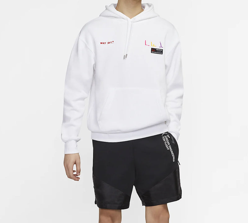 Air Jordan Why Not Printing Pattern Fleece Pullover White CW4255-100