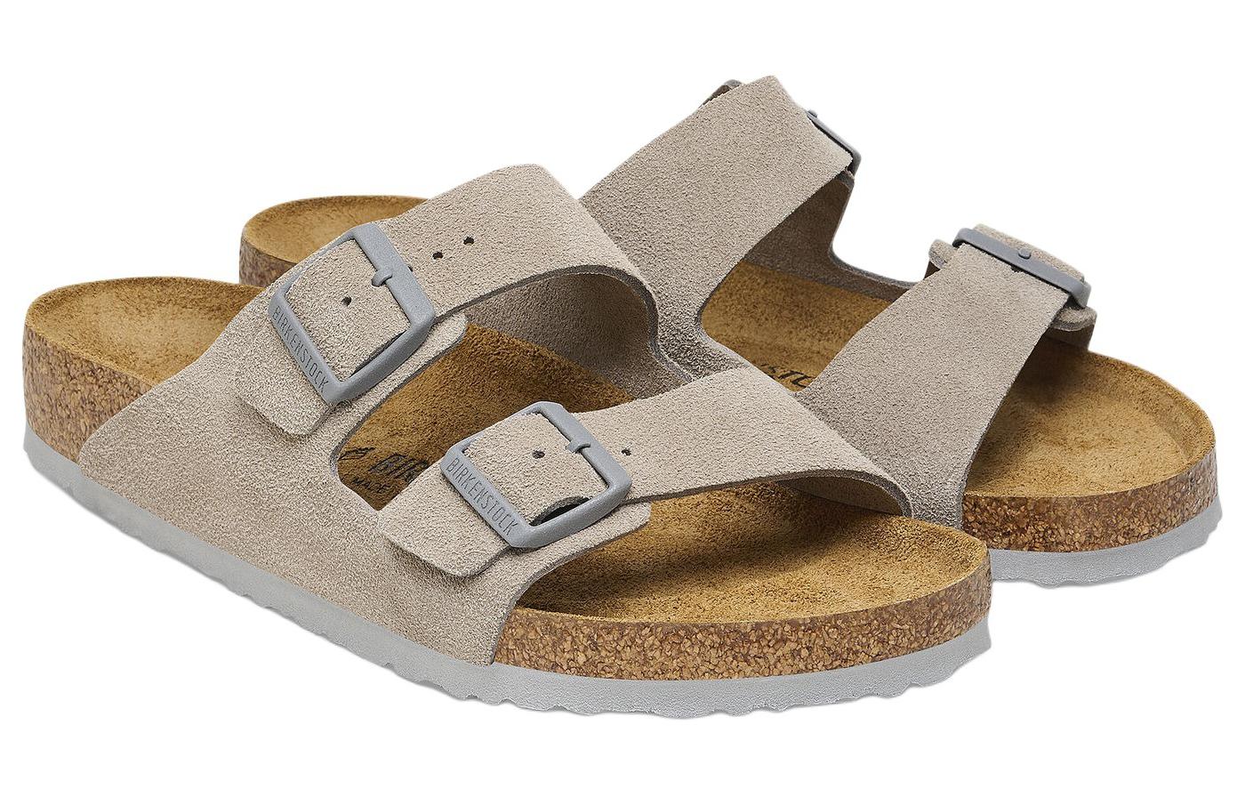 Birkenstock Arizona Suede Leather Sandals 'Stone Coin' 1027749