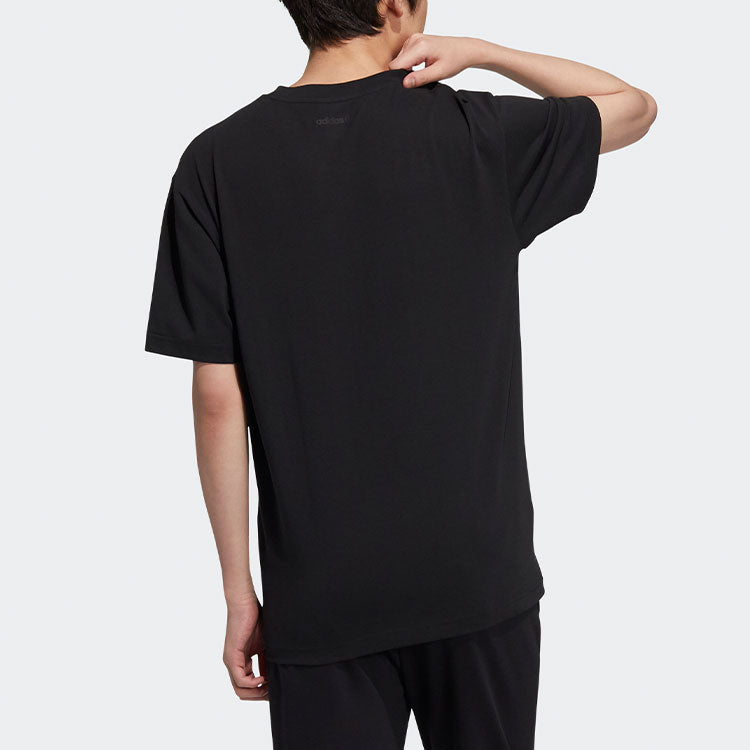 adidas neo M Brlv Tee3 Skateboard Sports Printing Loose Knit Short Sleeve Black H59452