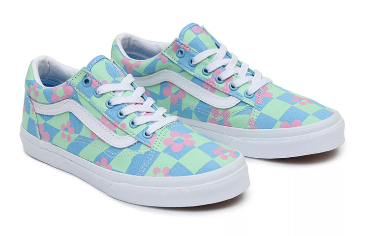 Vans Old Skool Low Tops Casual Skateboarding Shoes Big Boys Green Blue VN0A5EE6BLG