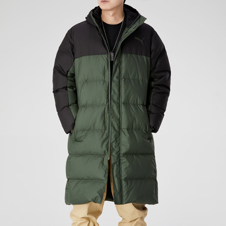 PUMA Long Oversized Down Jacket 'Green Black' 585403-64