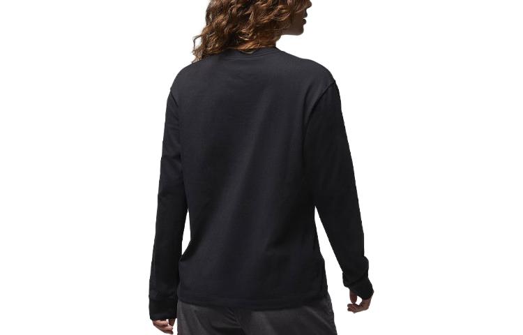 (WMNS) Air Jordan Long-Sleeve Graphic T-Shirt 'Black Red' FD7205-010