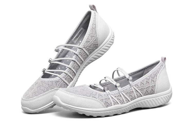(WMNS) Skechers BE-Light Slip-on Shoes Grey 66666290-LTGY