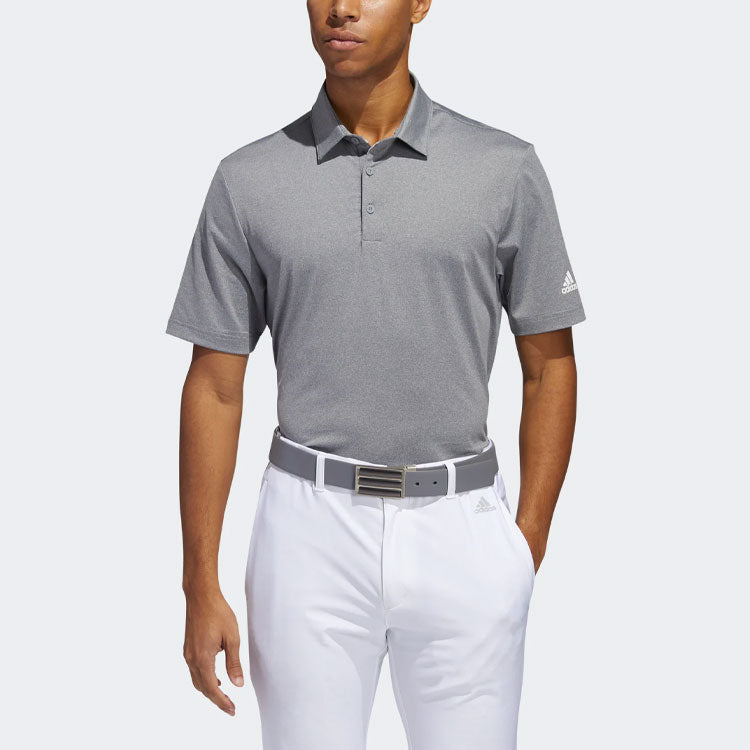 adidas Solid Color Casual Breathable lapel Short Sleeve Polo Shirt Gray FS8747
