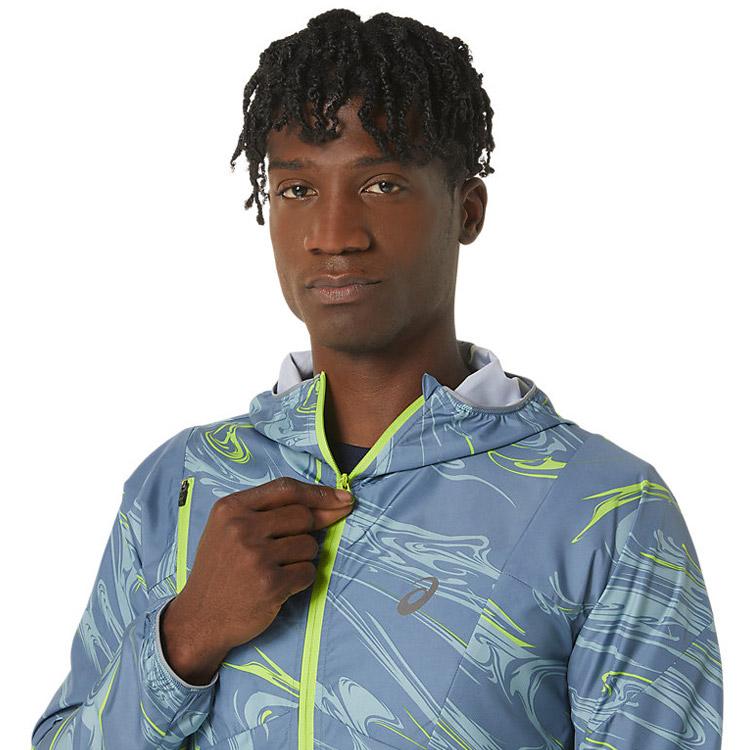 ASICS Water Repellent Graphic Woven Jacket 'Blue Green' 2011C774-400