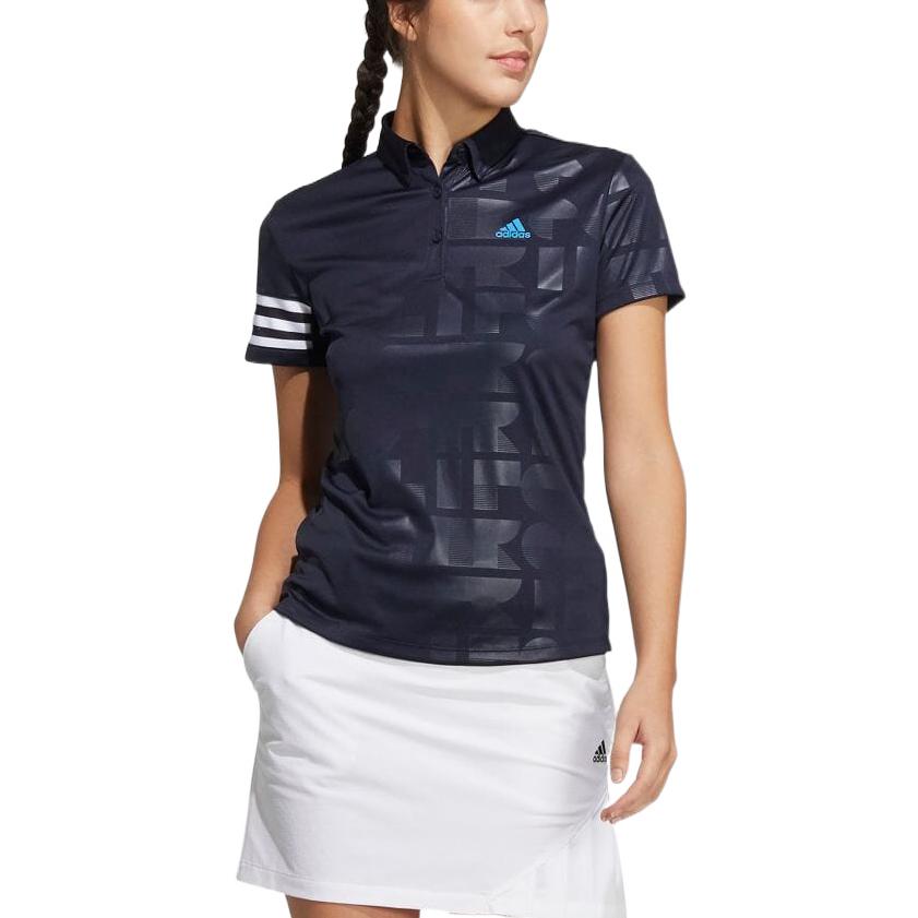 (WMNS) adidas AEROREADY Debossed Polo Shirt Asia Sizing 'Blue' HA0219
