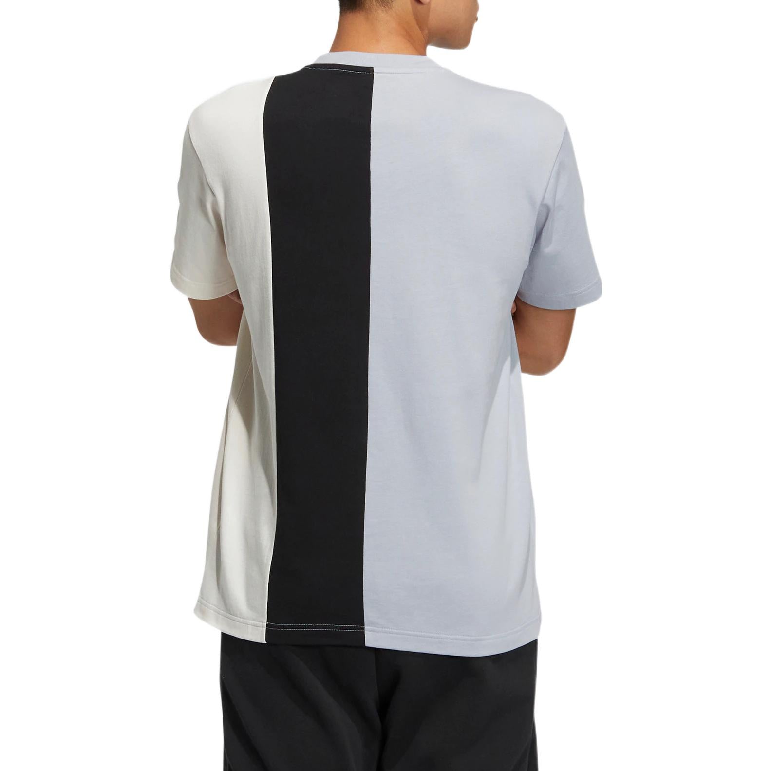 adidas neo M Brand Tee 2 Colorblock Alphabet Printing Sports Short Sleeve Gray HS6923
