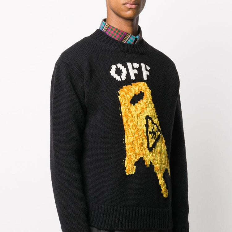 Off-White FW20 Sweater Men Black/Yellow OMHE054F20KNI0021018