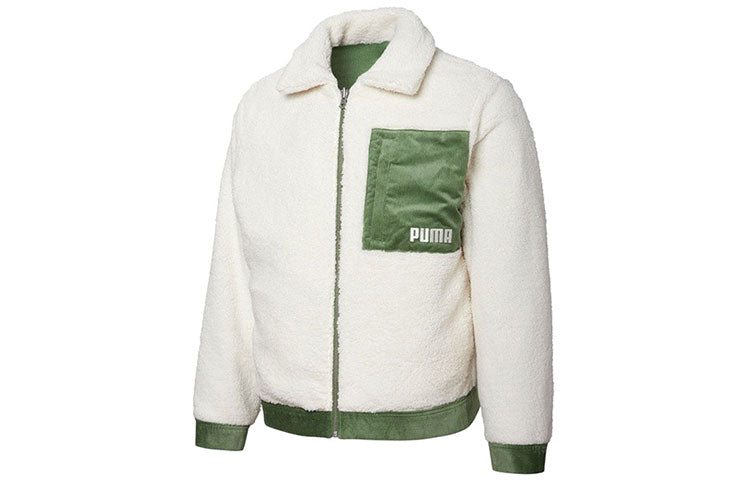 PUMA Cord Embroidered Logo reversible corduroy Jacket Green 534751-67