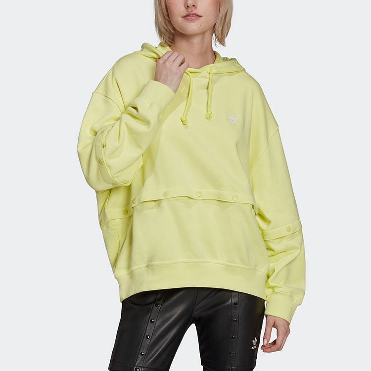 (WMNS) adidas Always Original Snap-Button Hoodie 'Yellow' HC5435