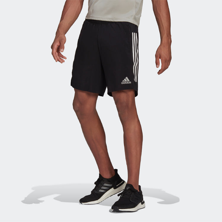 adidas Reflective Logo Stripe Loose Sports Shorts Black GQ9352